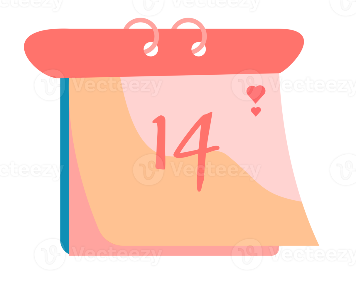 valentijnsdag kalender geïsoleerd png