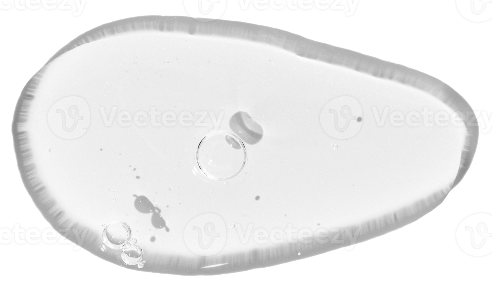 Clear liquid gel with bubbles drop isolated. Transparent cosmetic skincare product png