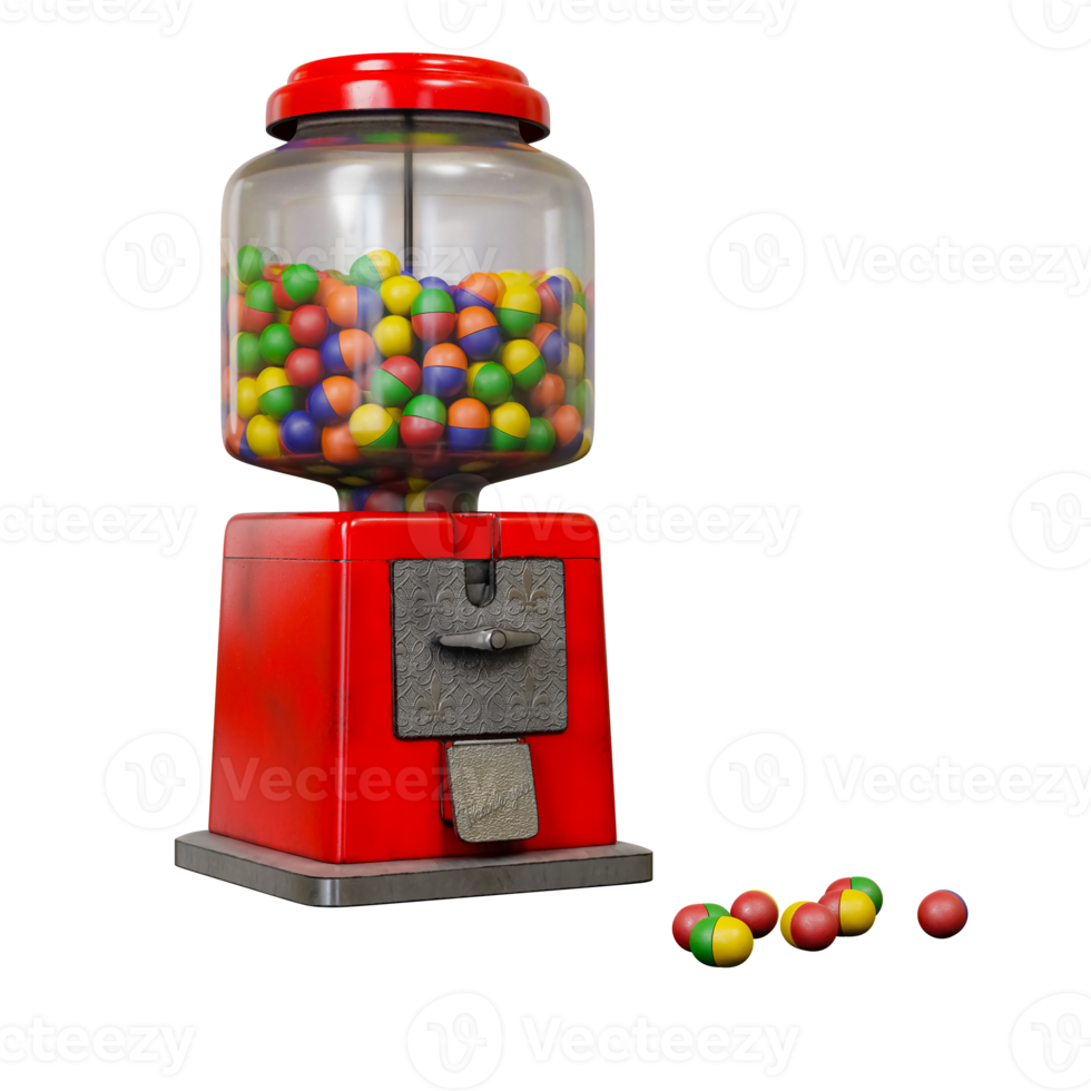 3D Vintage ball vending machine. png