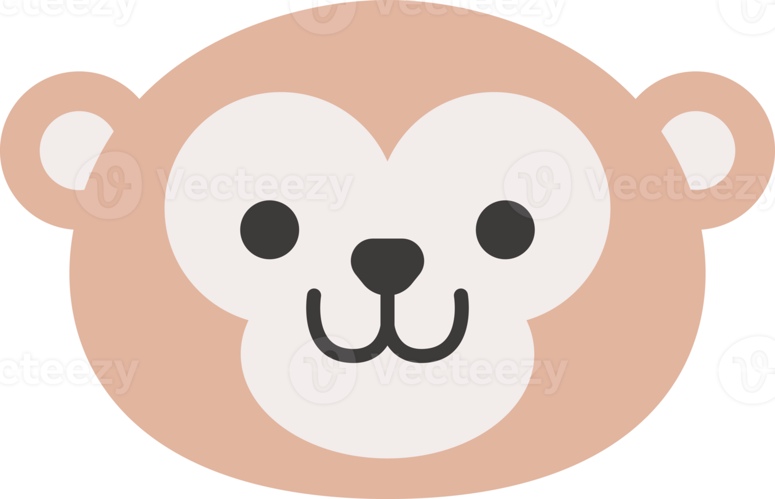 Monkey face, animal face cute emojis, stickers, emoticons. png