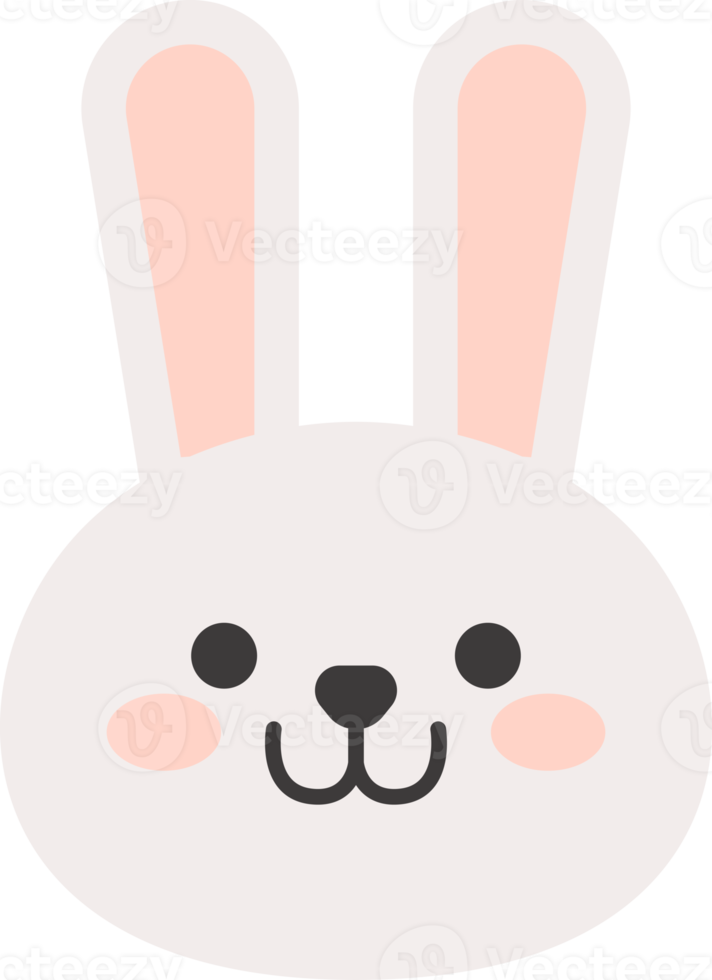 cara de conejo, emojis lindos de cara de animal, pegatinas, emoticonos. png