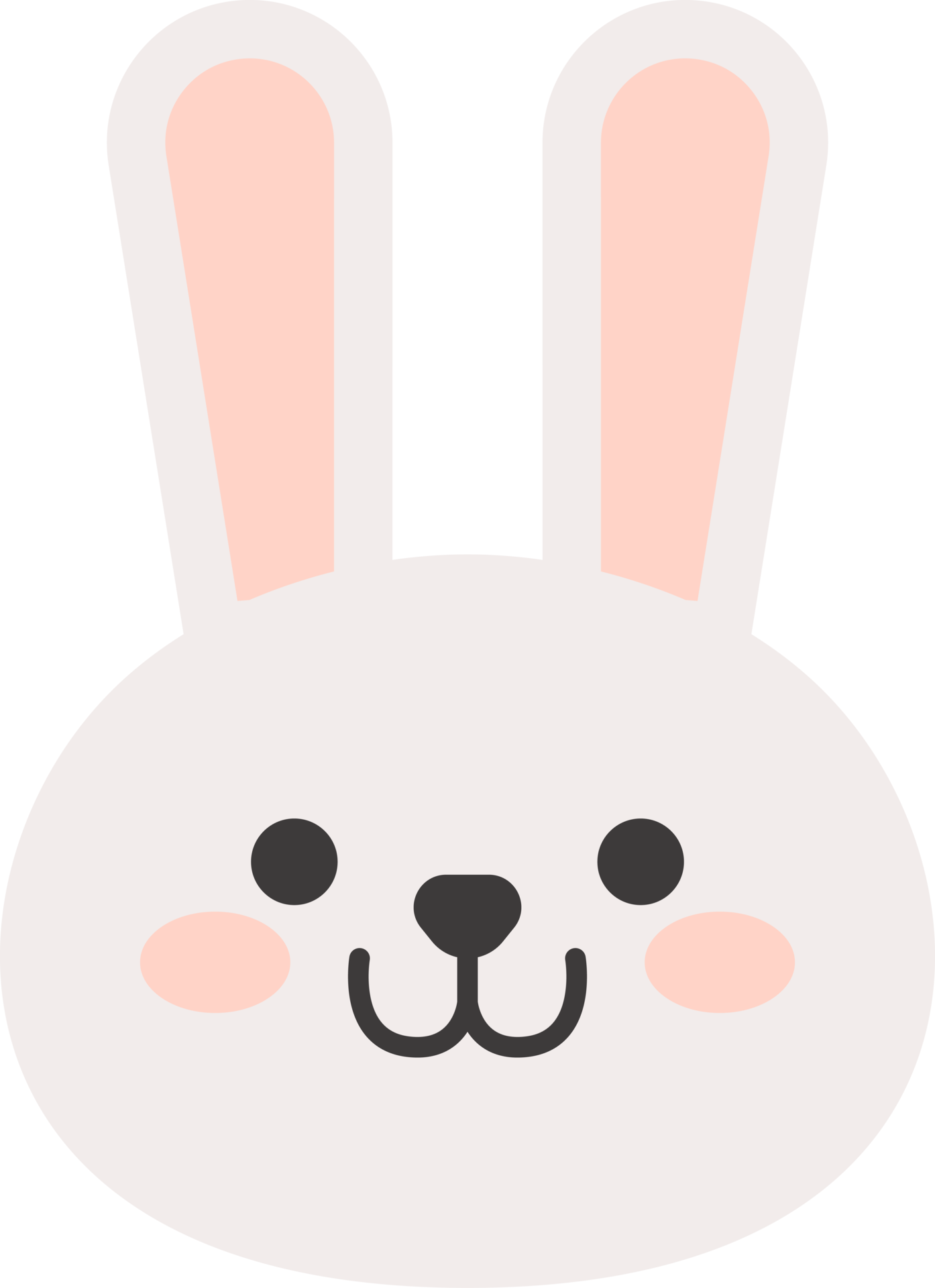 Rabbit face, animal face cute emojis, stickers, emoticons ...