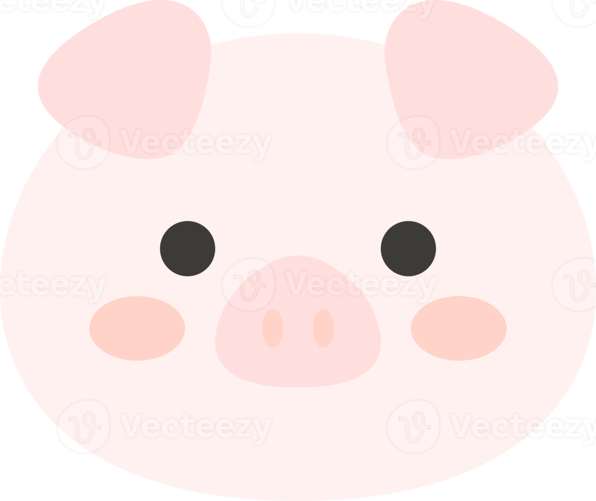 Pig face, animal face cute emojis, stickers, emoticons. png