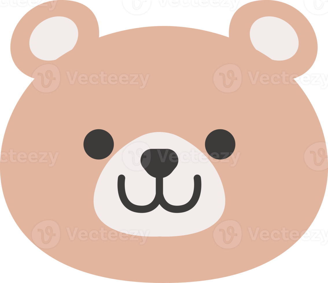 Bear face, animal face cute emojis, stickers, emoticons. png