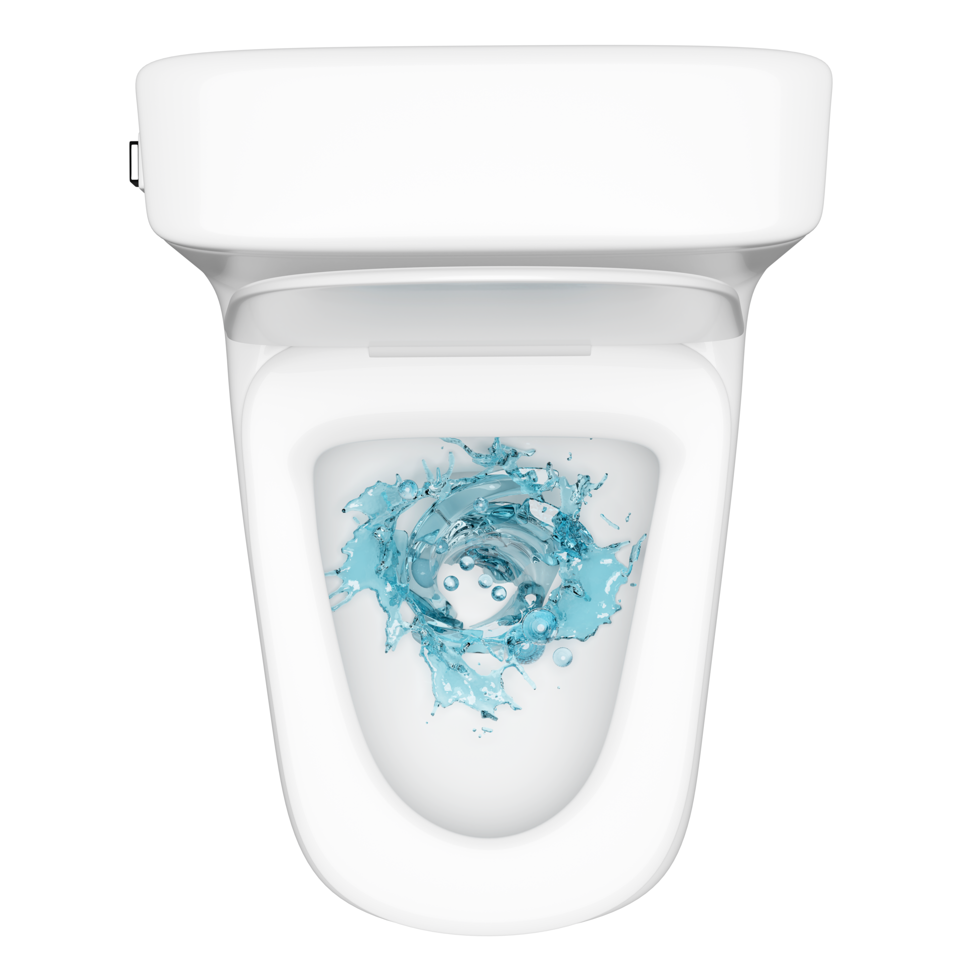 toilet bowl with vortex, twister water splash isolated. powerful