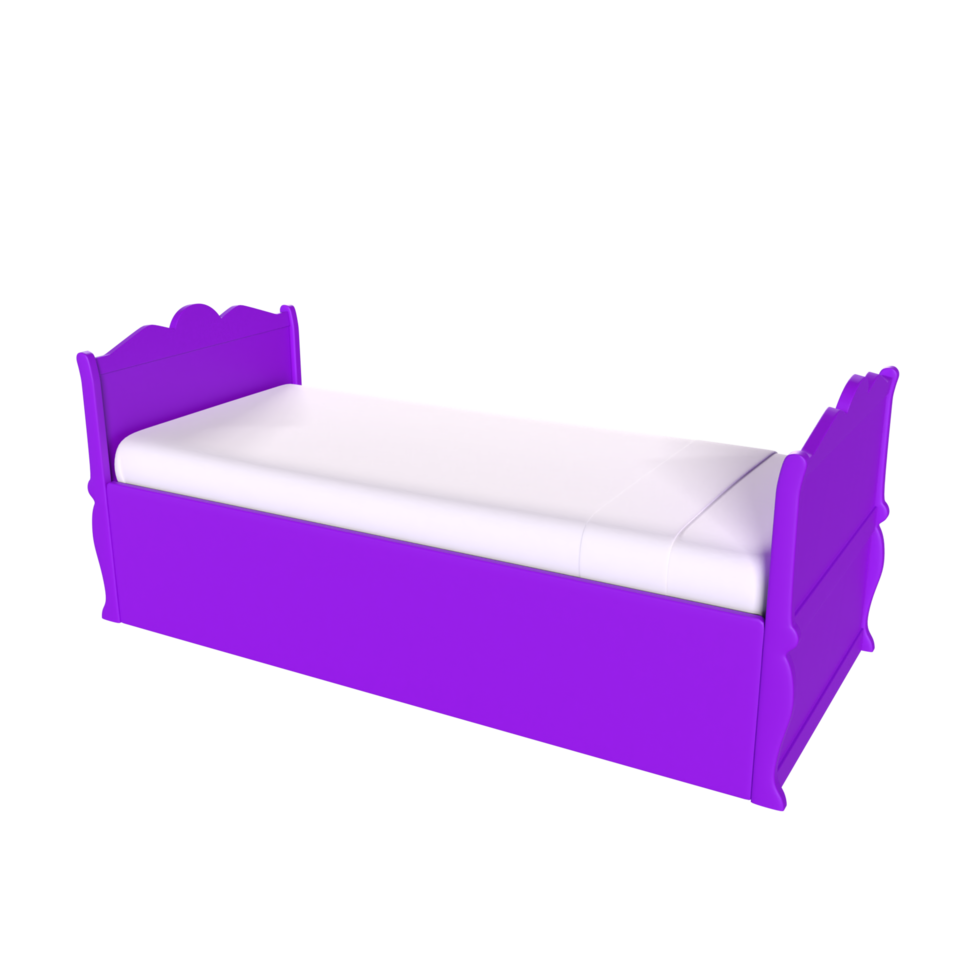 renderização 3D de cama de criança png