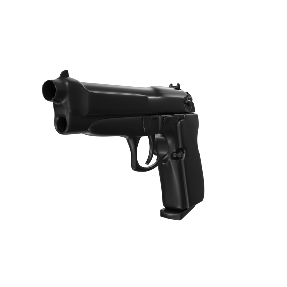 3D Rendering Of Pistol Gun png
