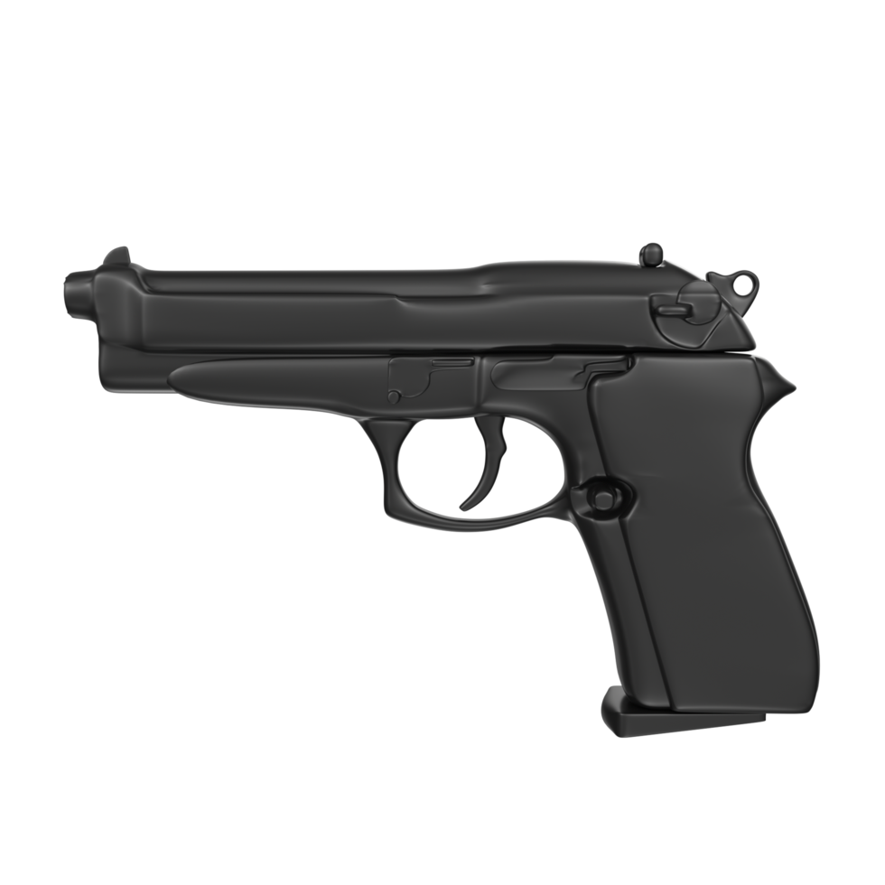 3D Rendering Of Pistol Gun png