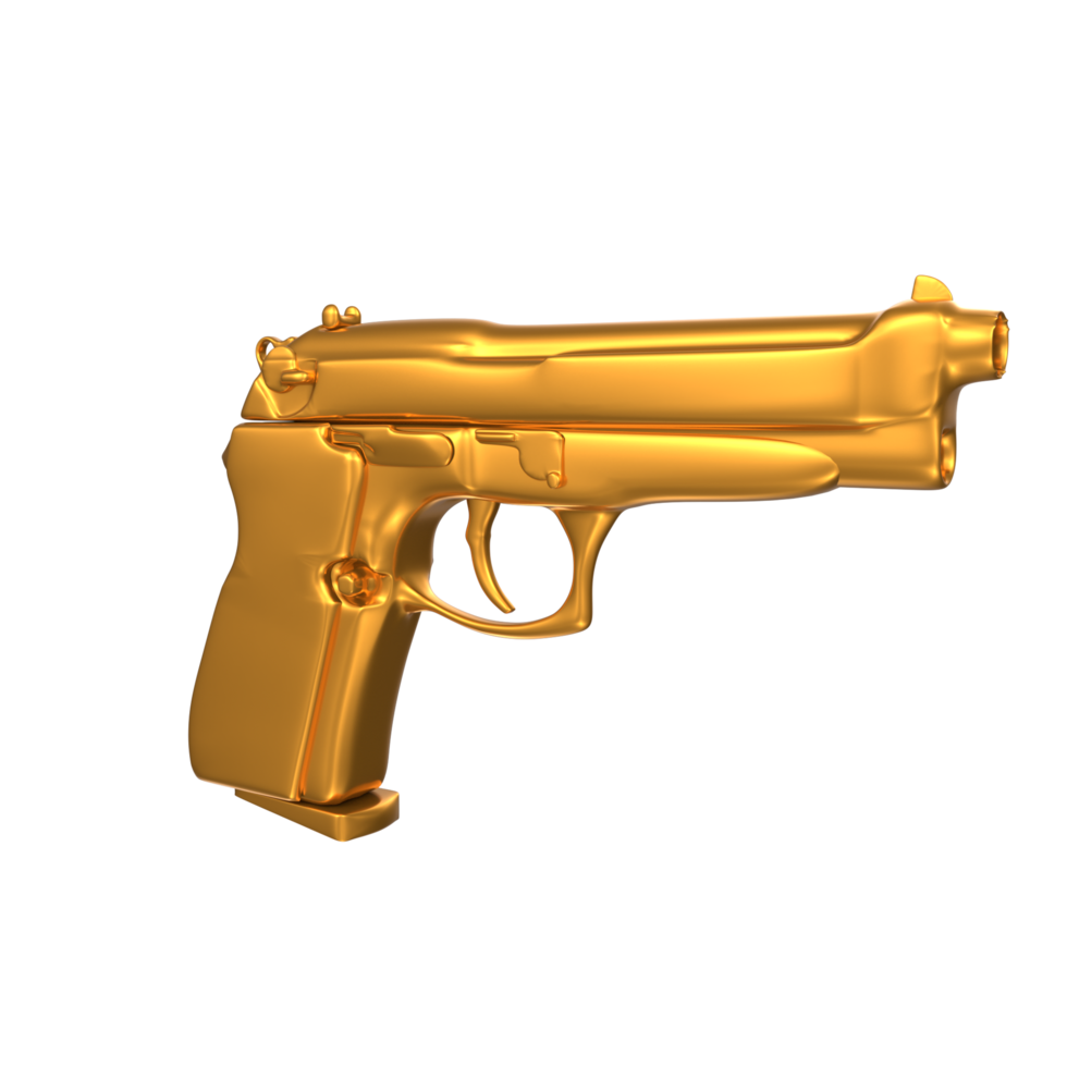 renderização 3D de arma de pistola png