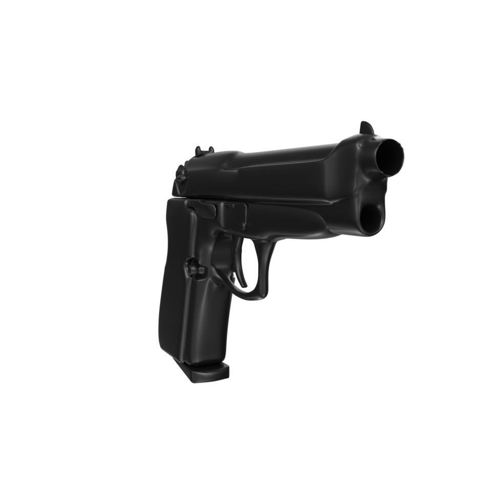 3D Rendering Of Pistol Gun png