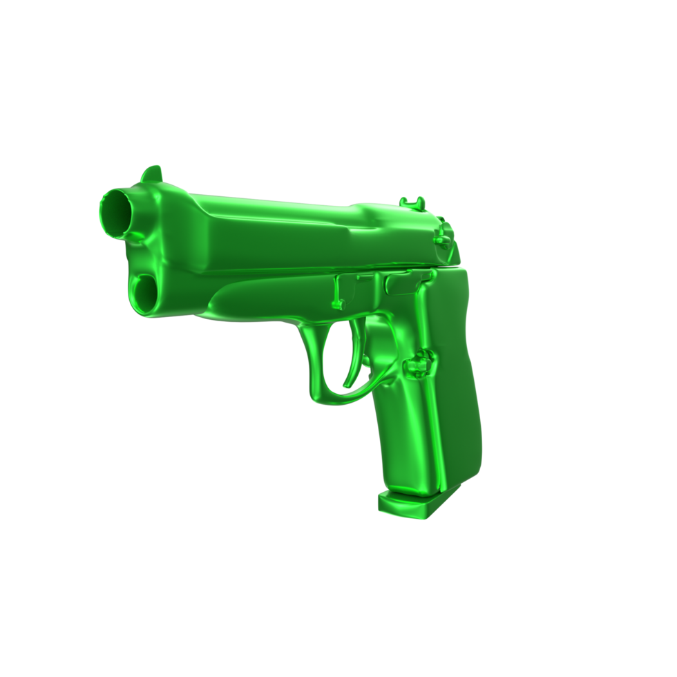 renderização 3D de arma de pistola png