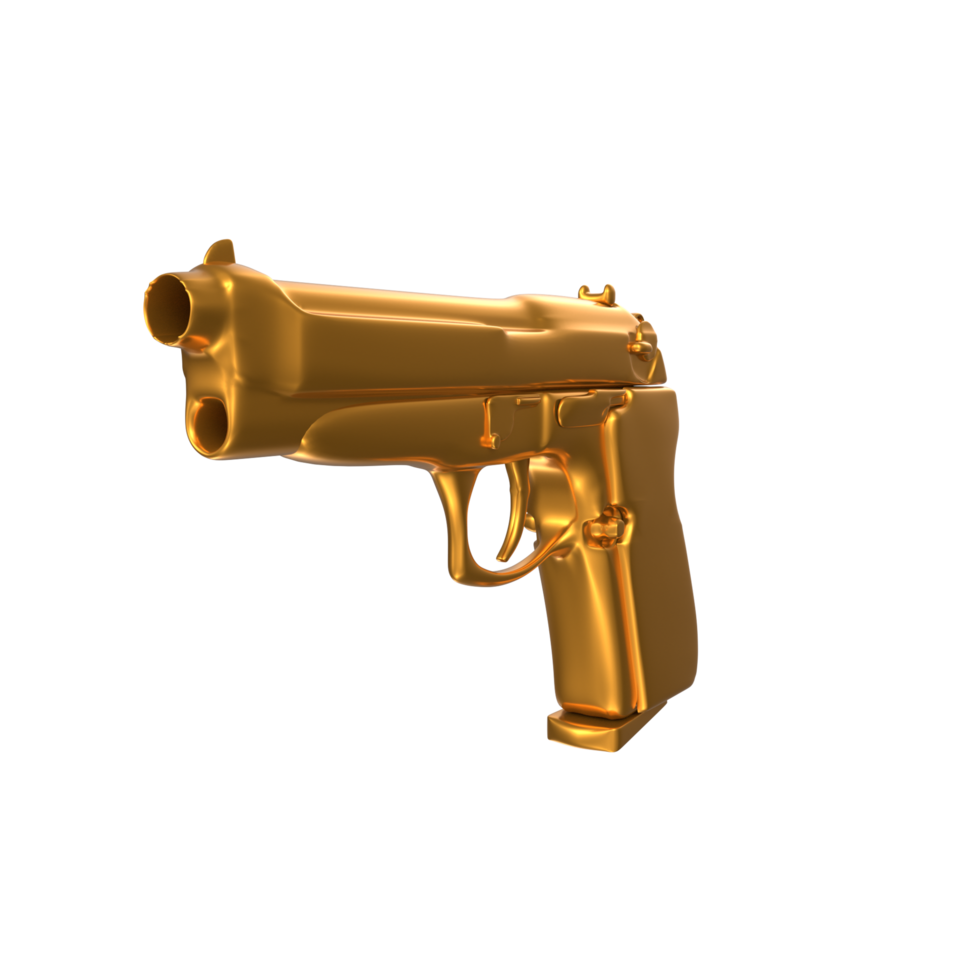 renderização 3D de arma de pistola png