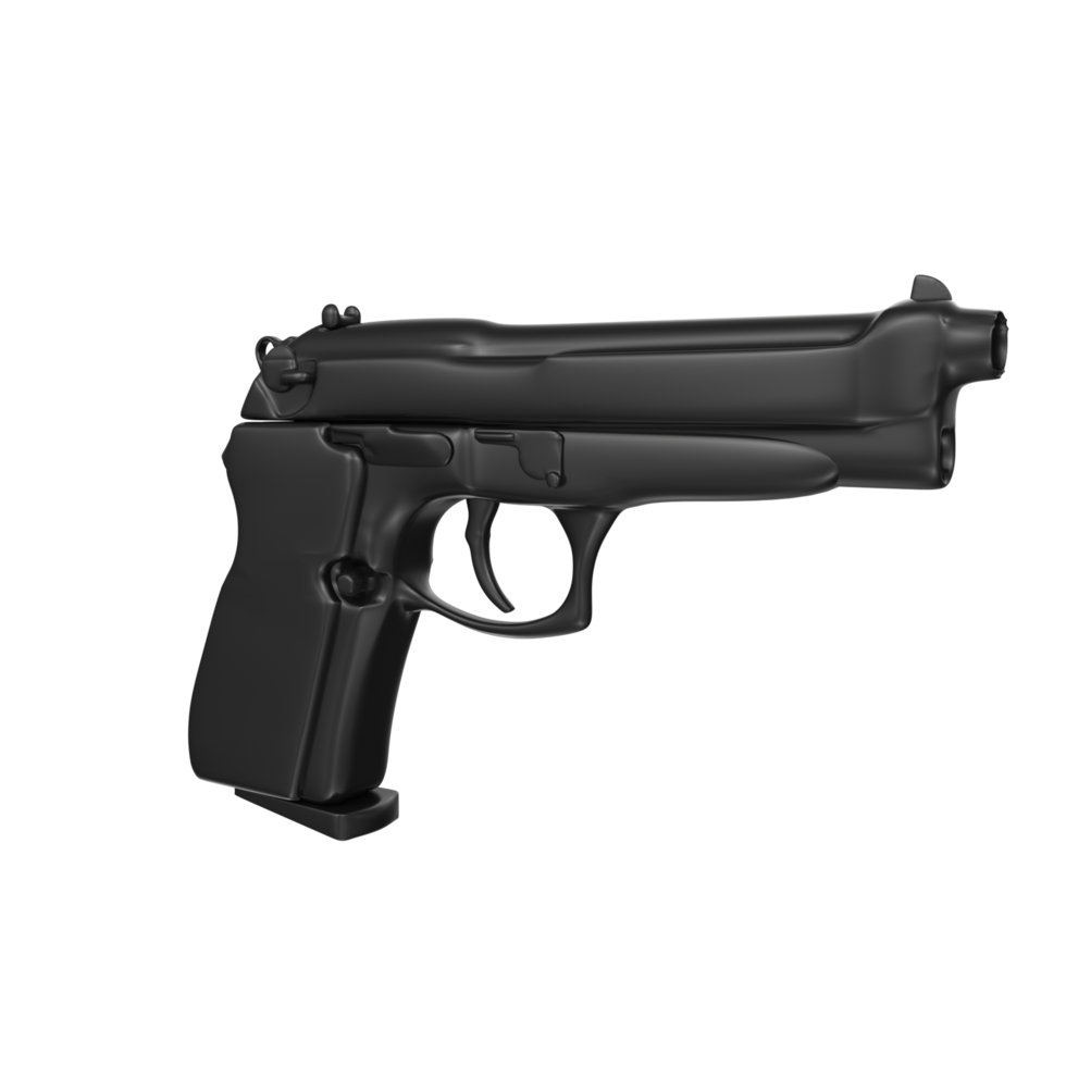 3D Rendering Of Pistol Gun png