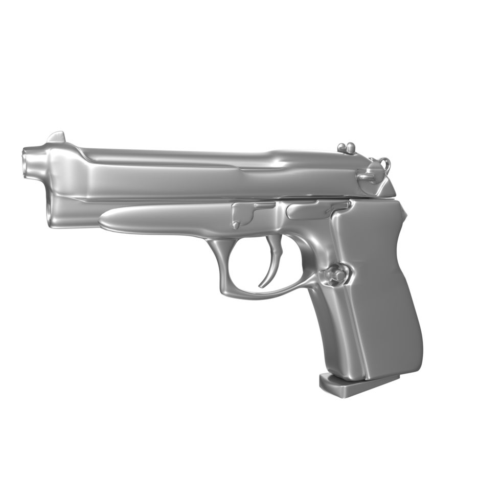 renderização 3D de arma de pistola png