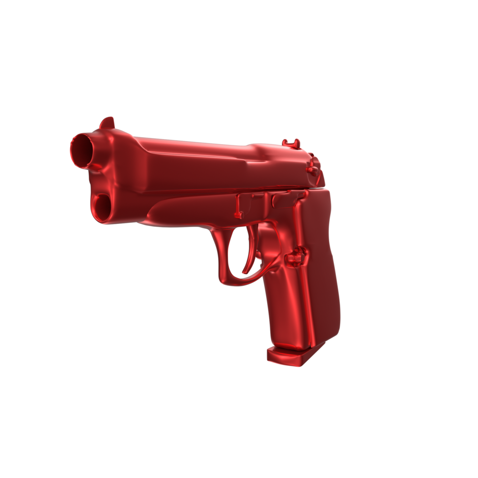 renderização 3D de arma de pistola png