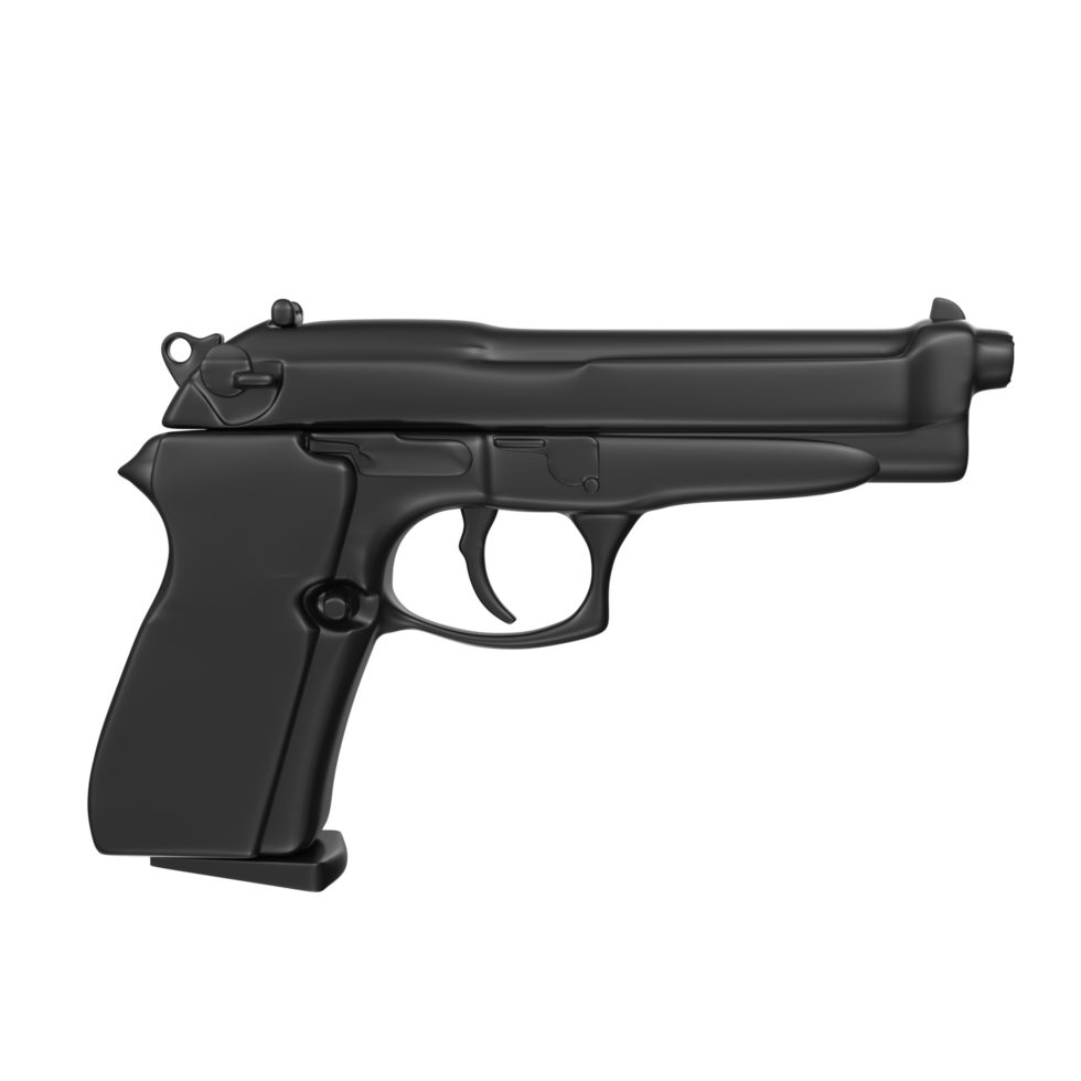 renderização 3D de arma de pistola png