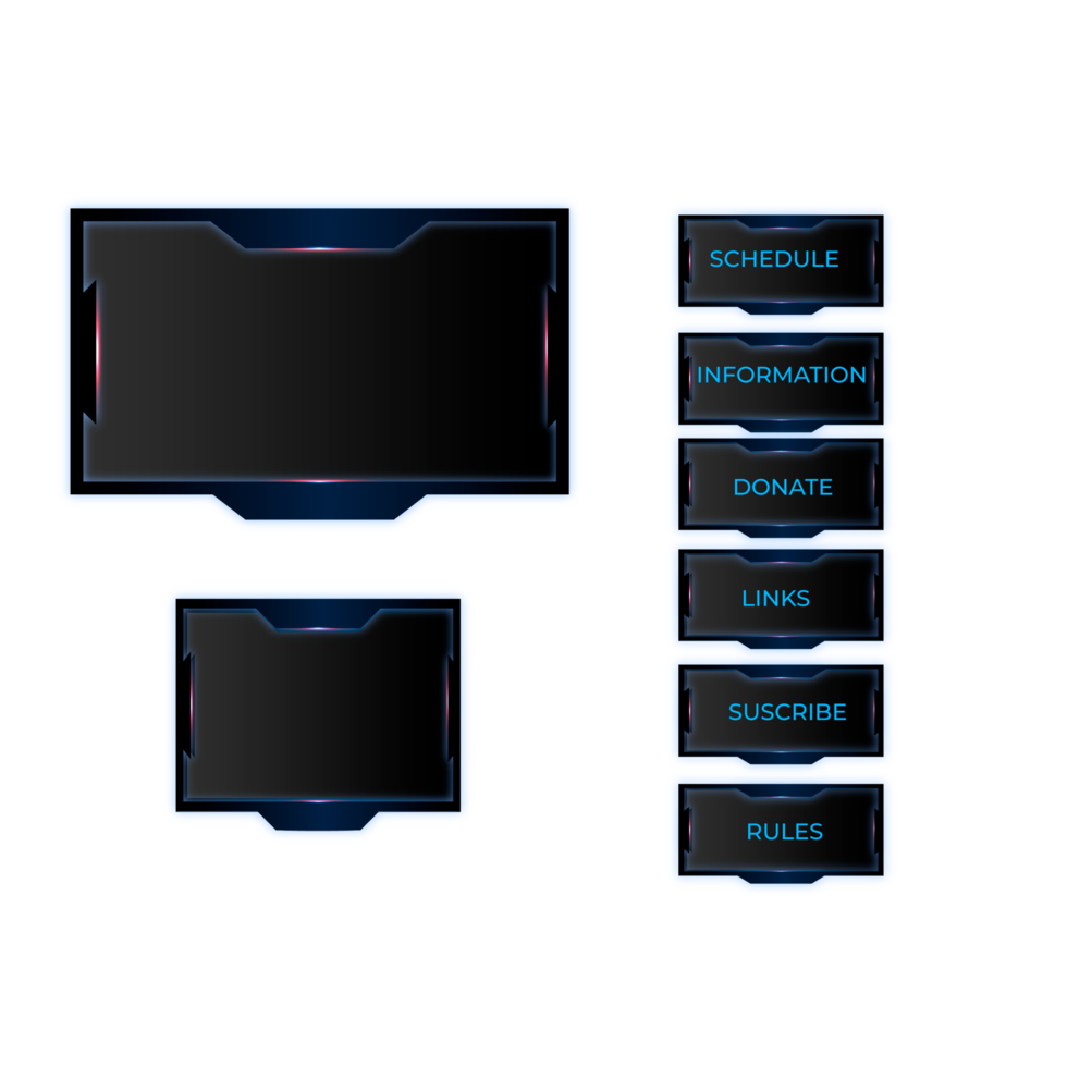 streaming panel overlay design template full package setup png