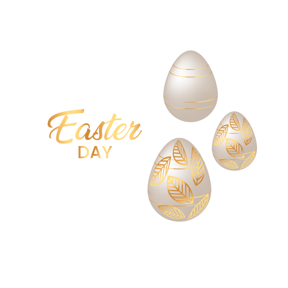 stylish happy easter  with eggs png