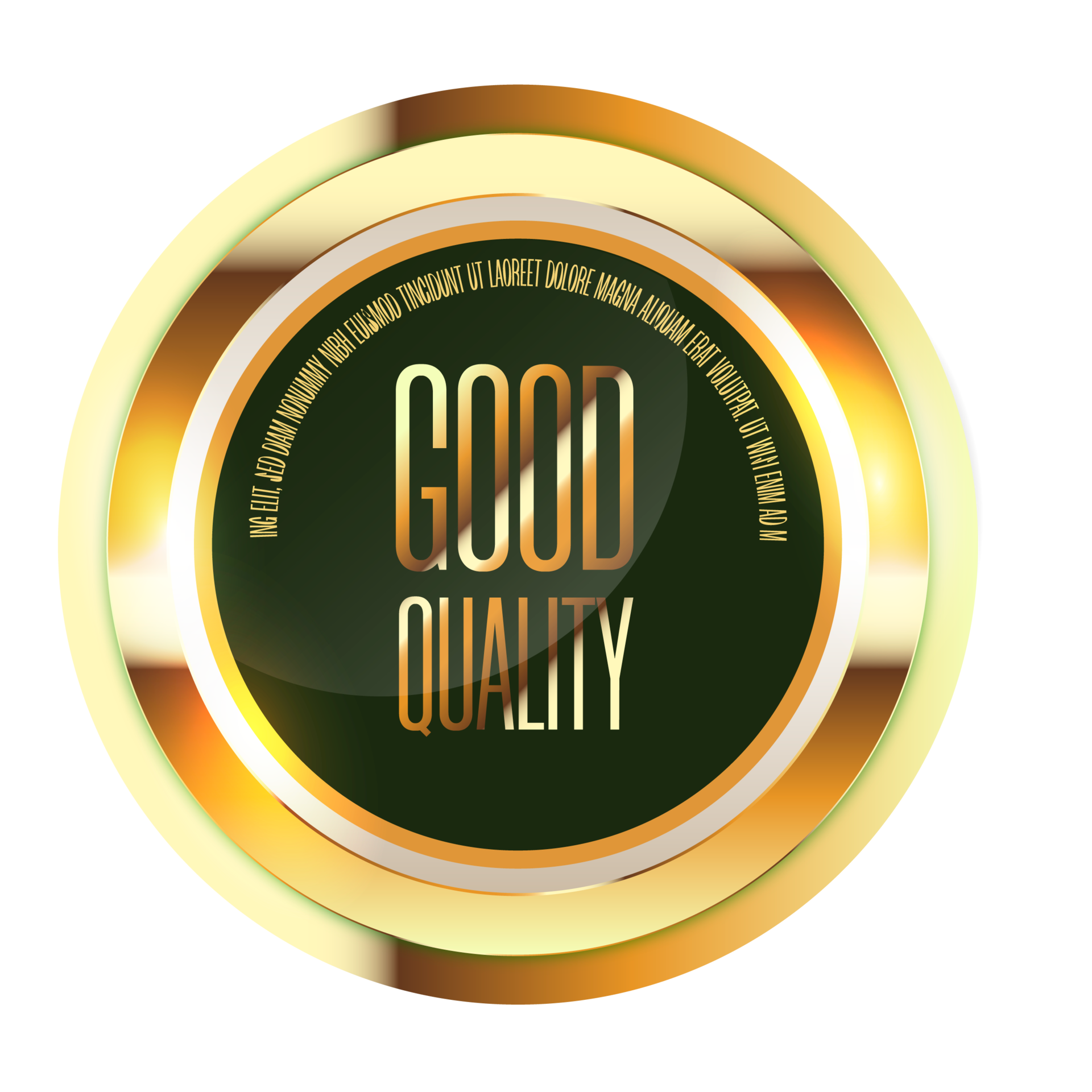 Gold badges seal quality labels. sale medal badge stamp golden genuine