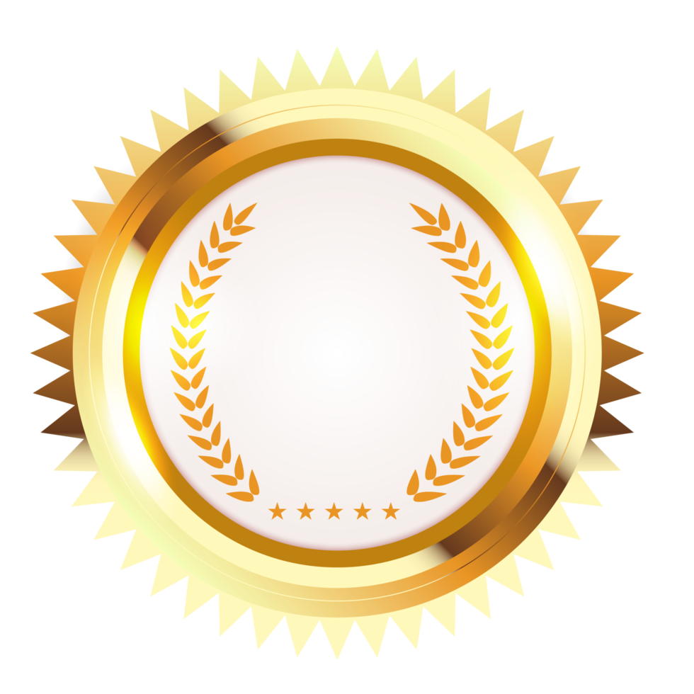 oro badge foca qualità etichette. vendita medaglia distintivo francobollo d'oro genuino png