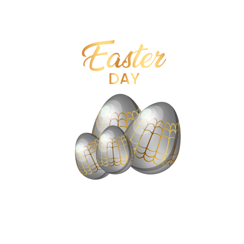 stylish happy easter  with eggs png