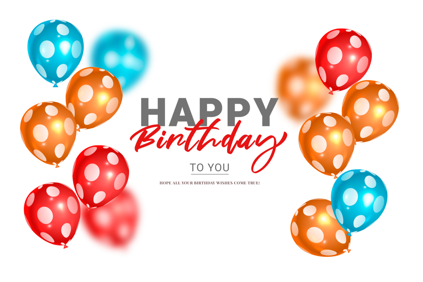 Color glossy happy birthday balloons banner png