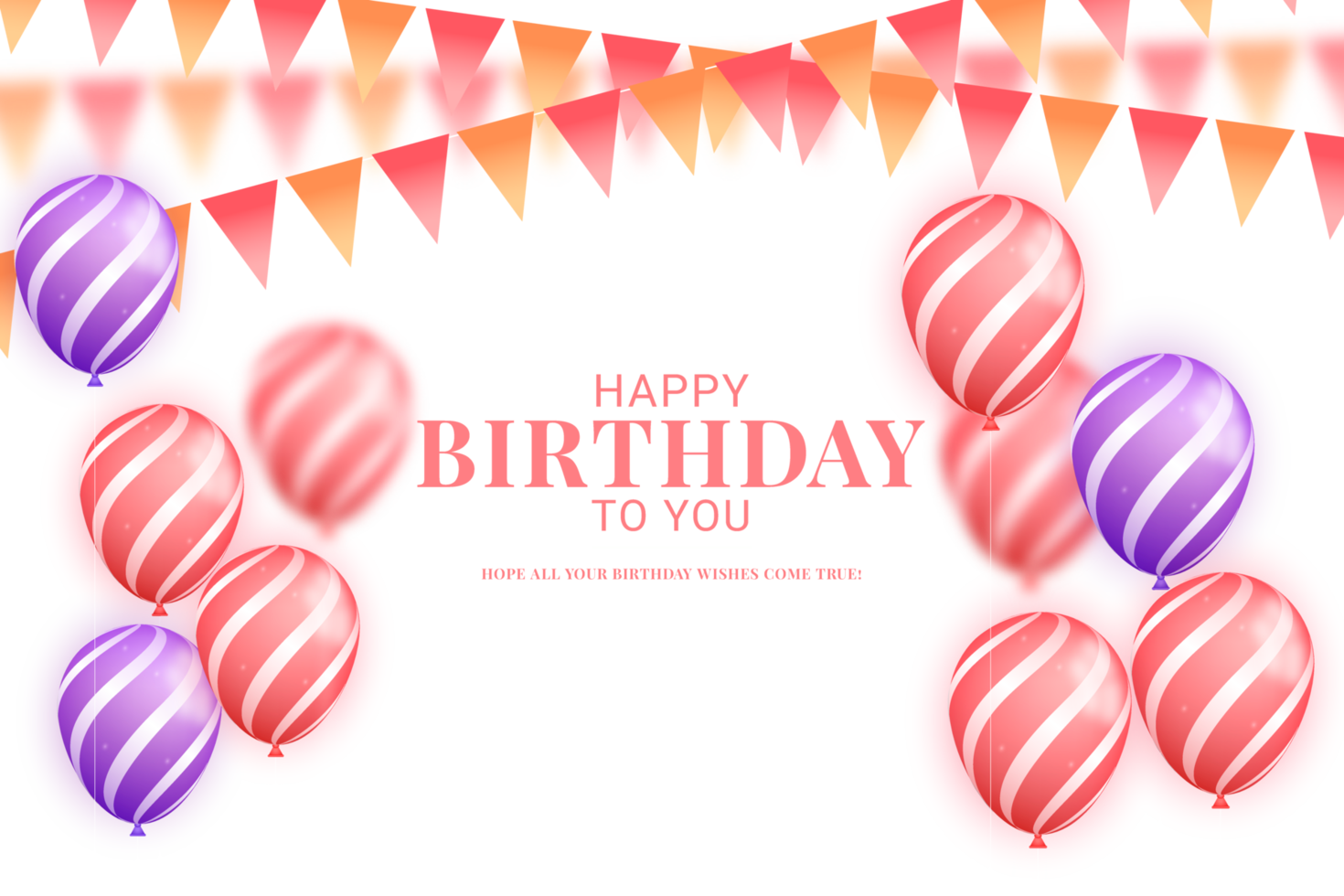 Happy birthday congratulations banner design with confetti balloons for party holiday png