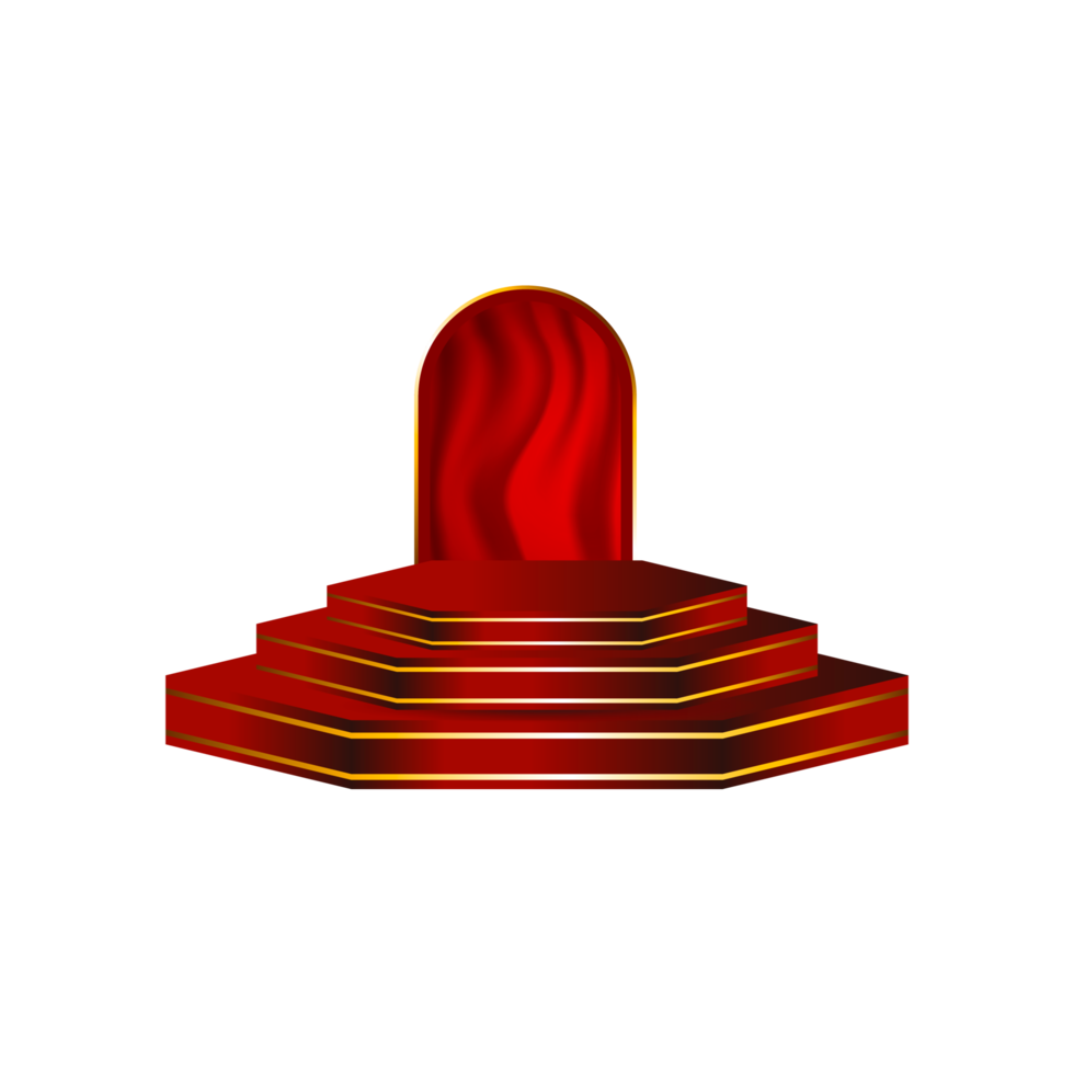 Red podium for product presentation png