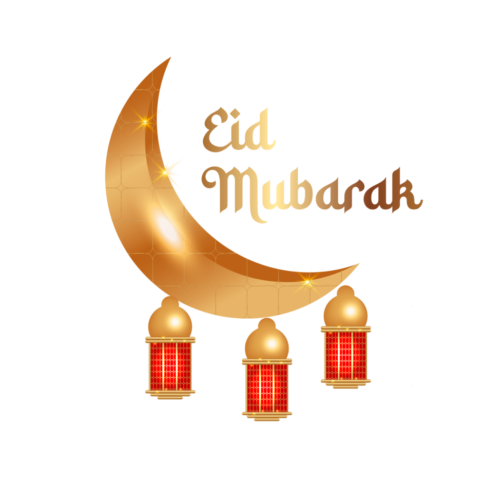 islamic eid mubarak med skön lykta och halvmåne måne png