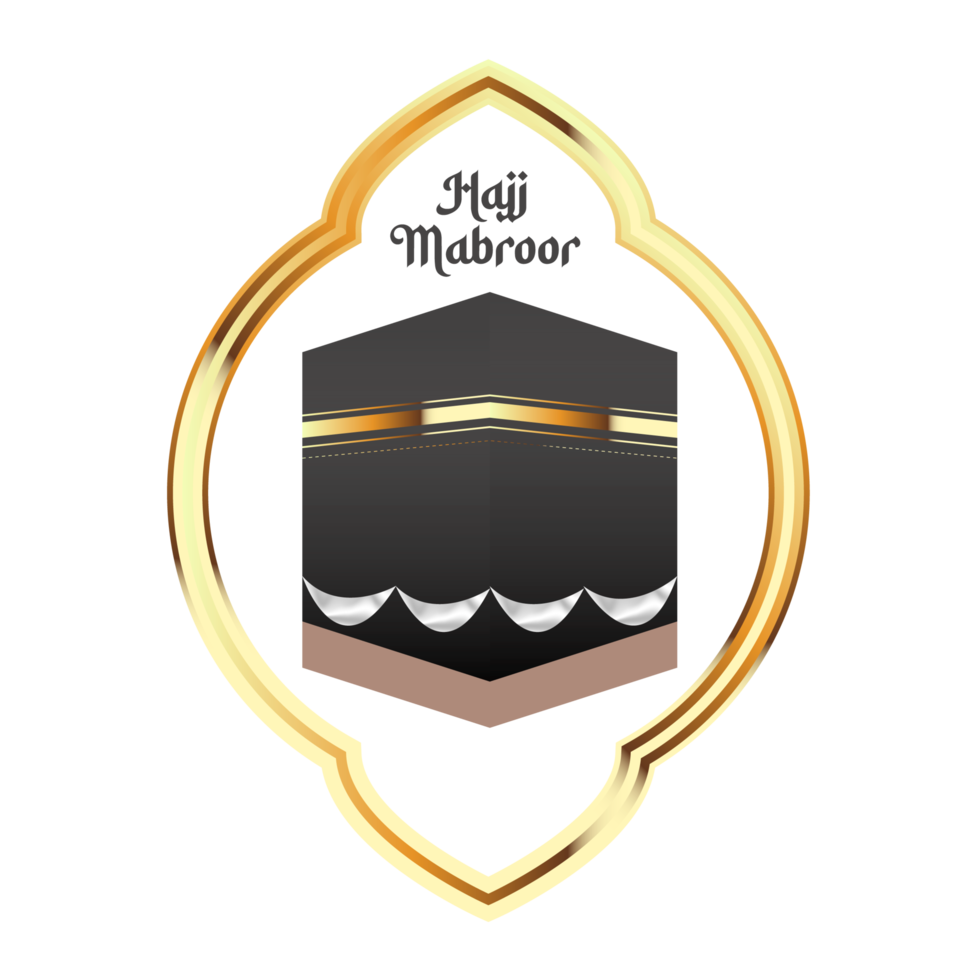 Islamic hajj mabroor design simple style with kaaba png