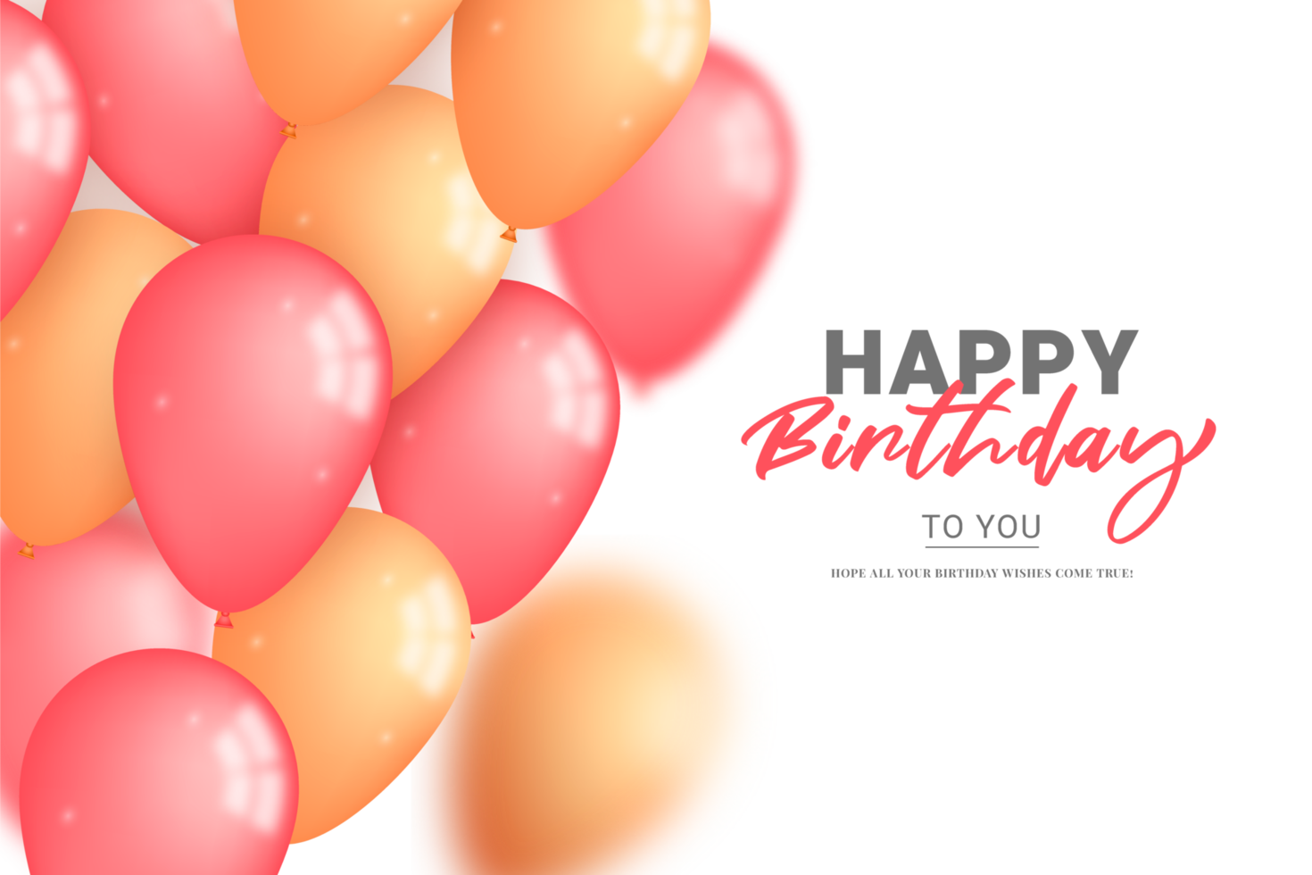 Elegant golden and pink ballon happy birthday celebration card banner  template 18106937 PNG