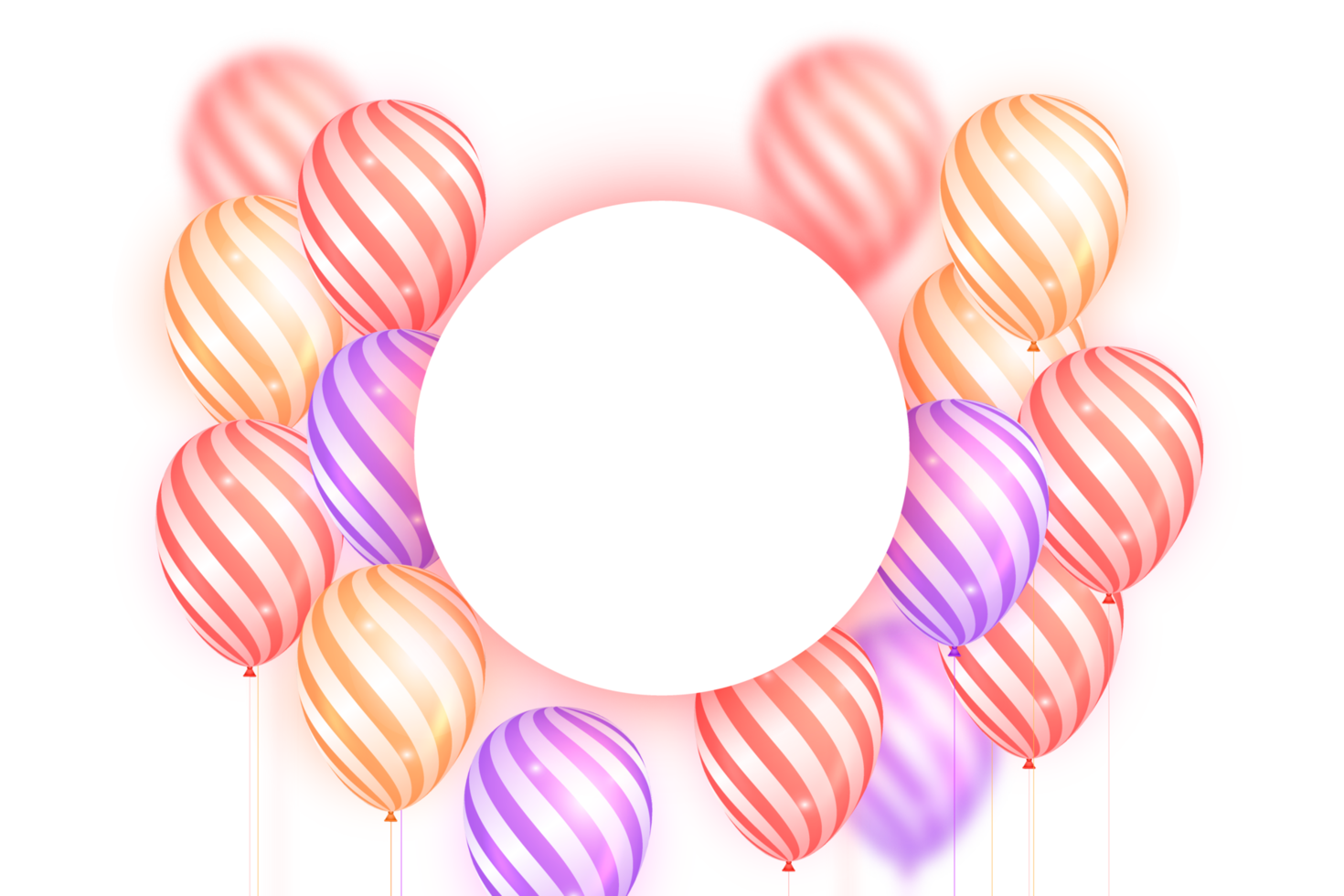 desejo de aniversário realista com balão png