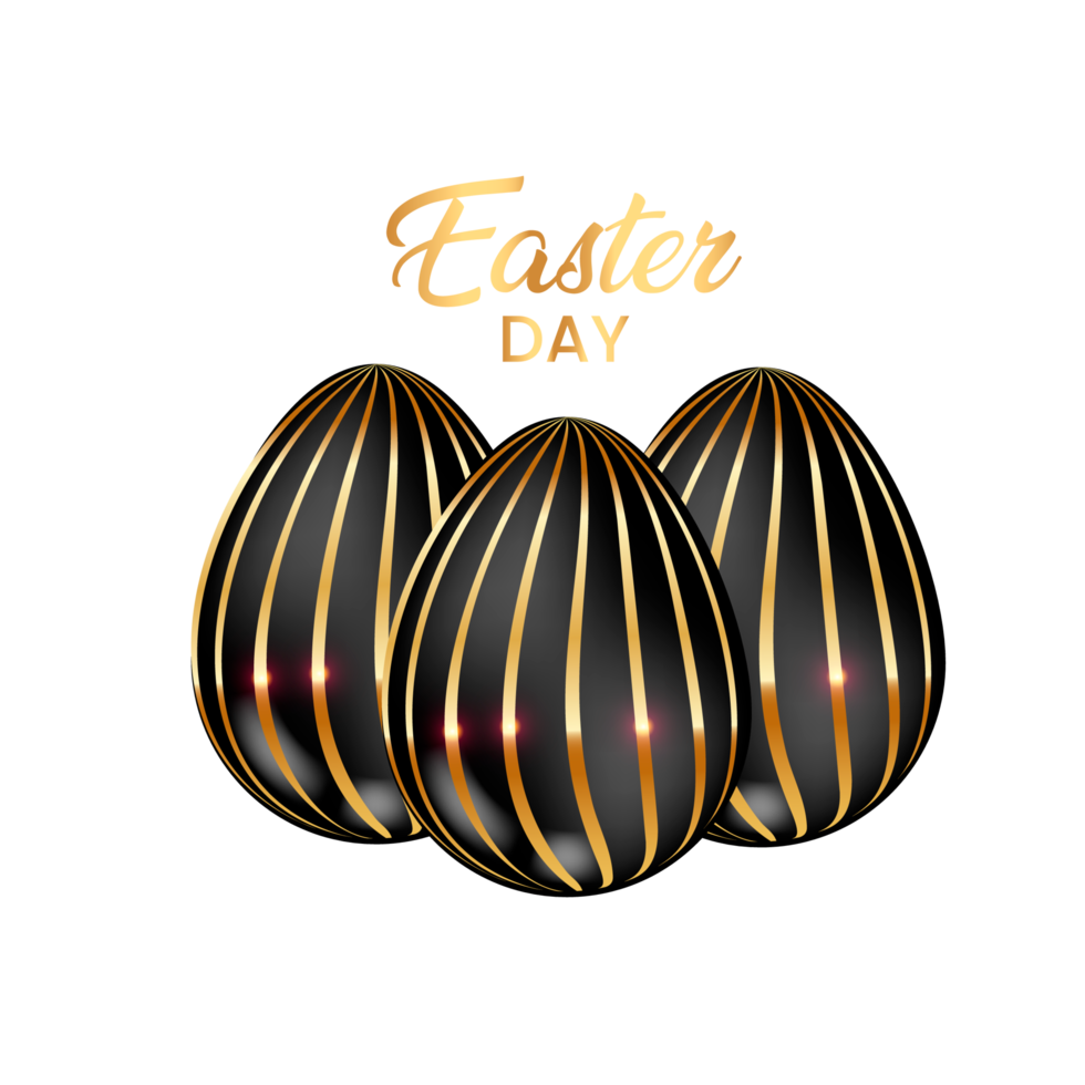 stylish happy easter  with eggs png