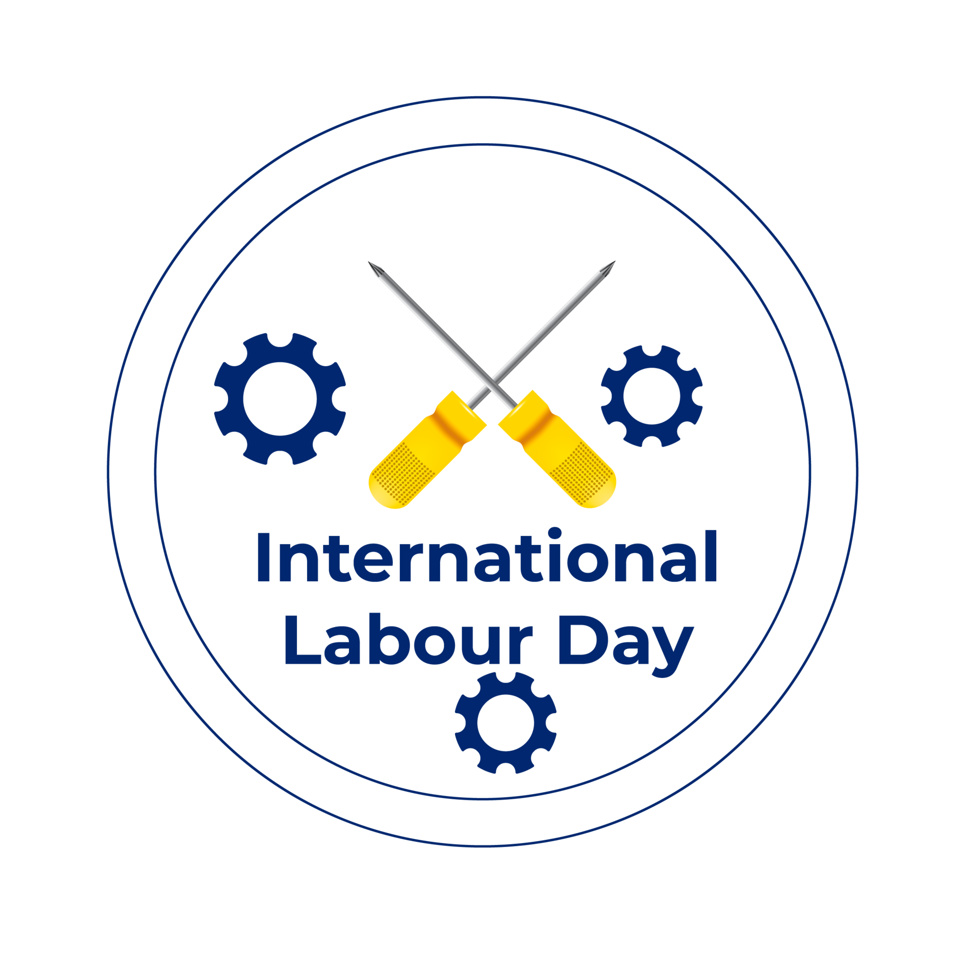 1st may happy international labour day man holding working instrument