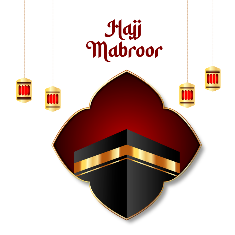 diseño islámico hajj mabroor estilo simple con kaaba png