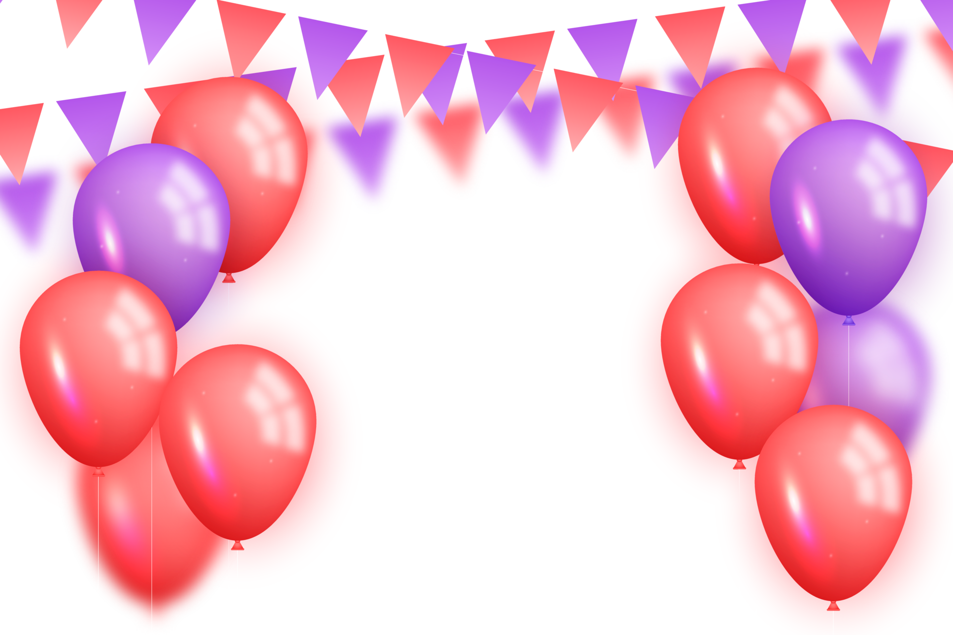 happy birthday congratulations banner design with confetti, balloons