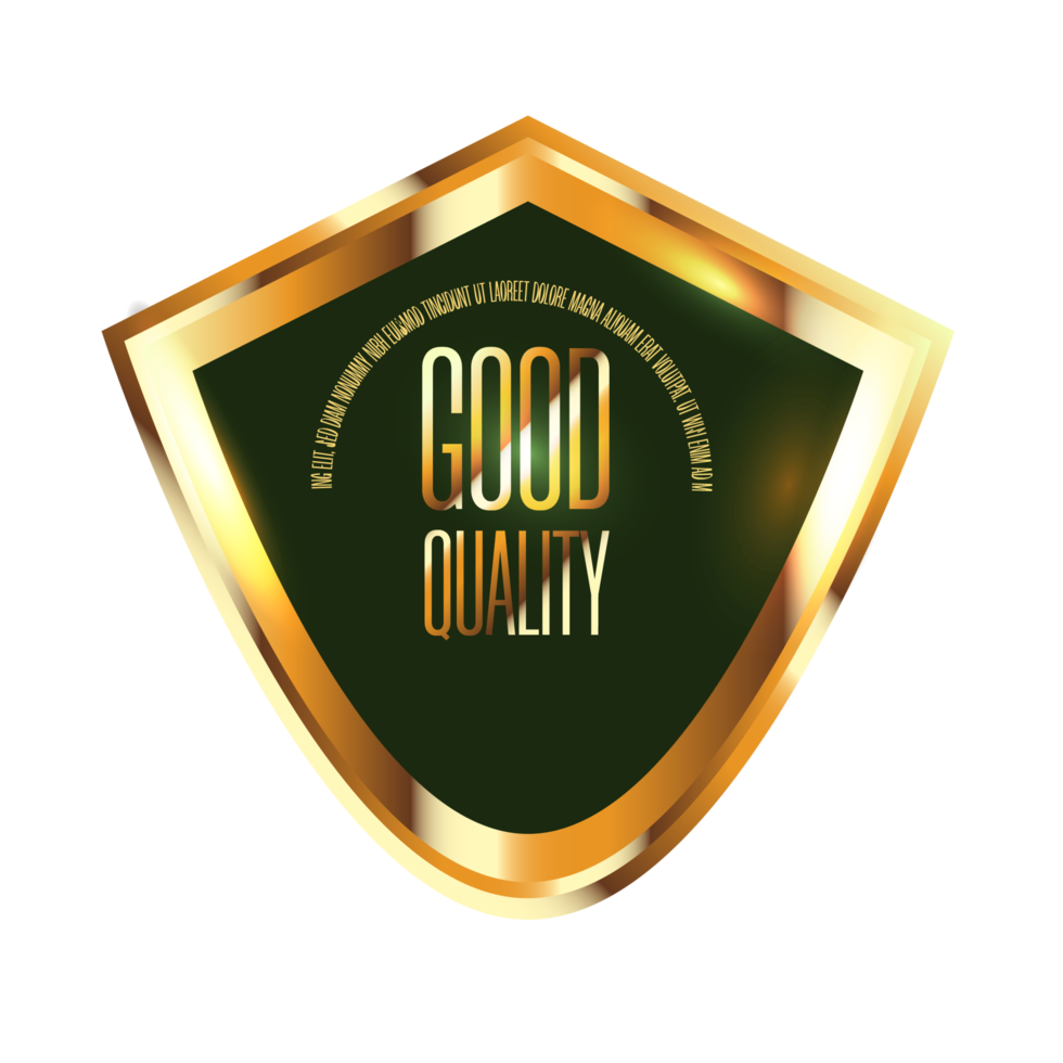 Gold badges seal quality labels. sale medal badge stamp golden genuine