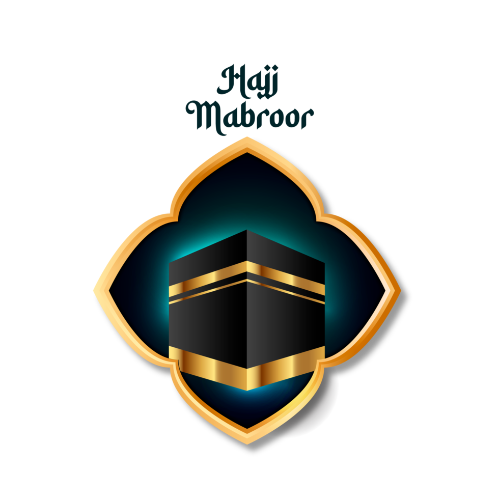 Islamic hajj mabroor design simple style with kaaba png
