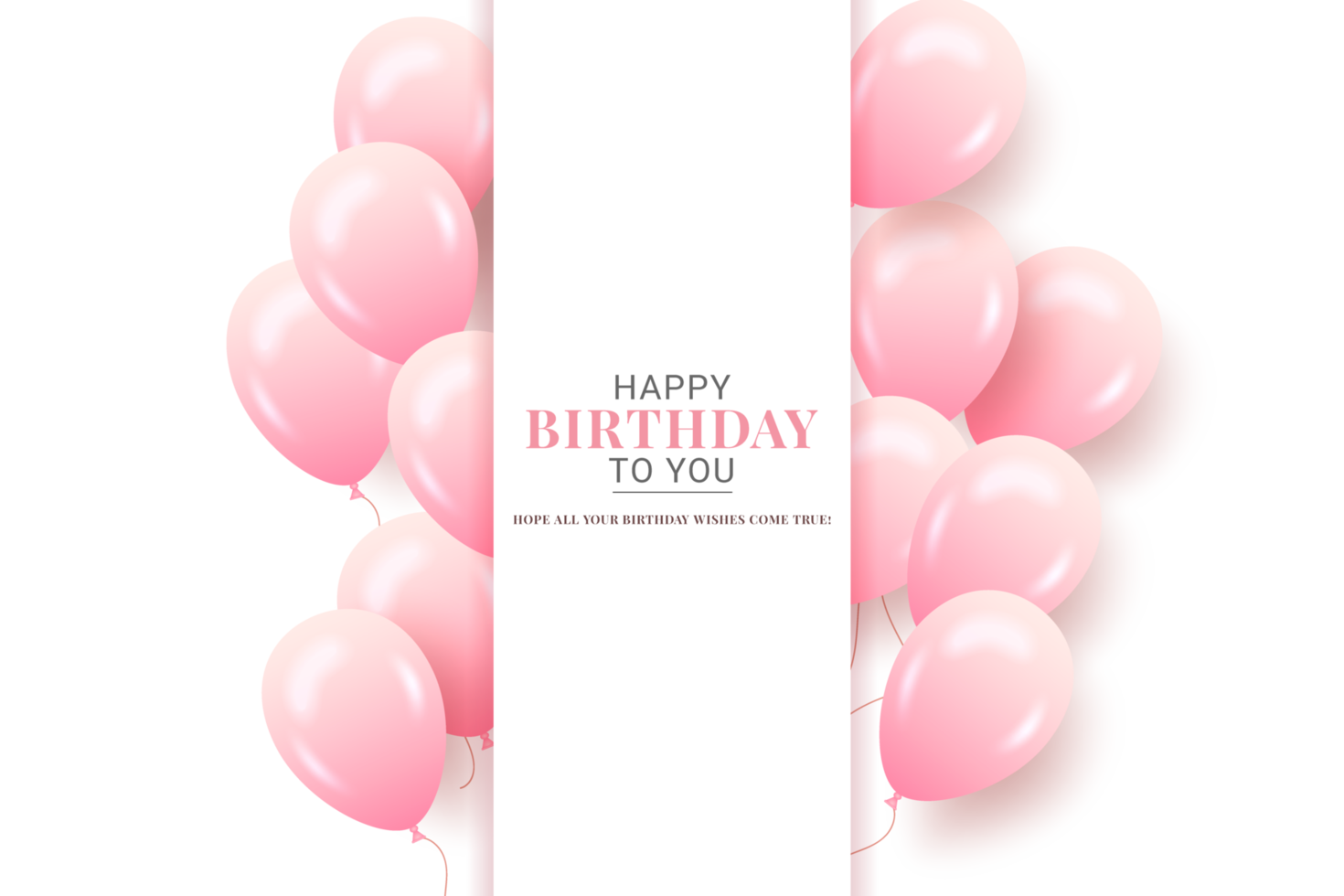 Color glossy happy birthday balloons banner png