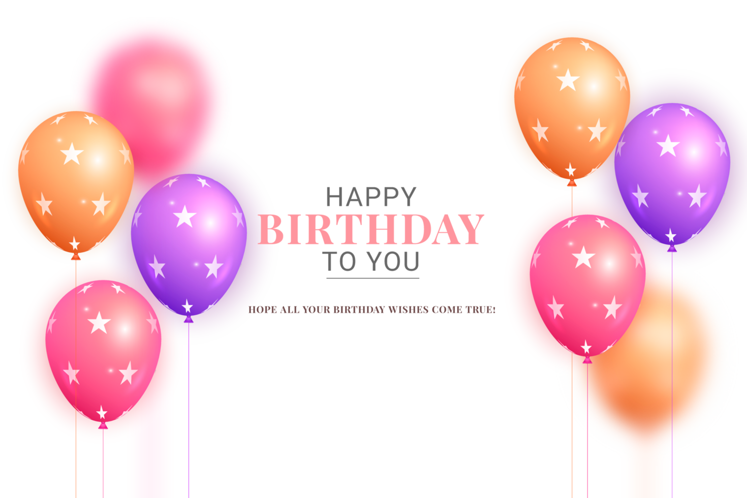 Happy birthday background with balloons and garland png