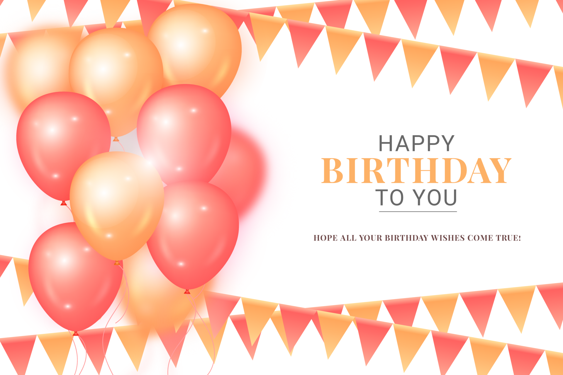 Happy Birthday Congratulations Banner Design With Confetti Balloons 