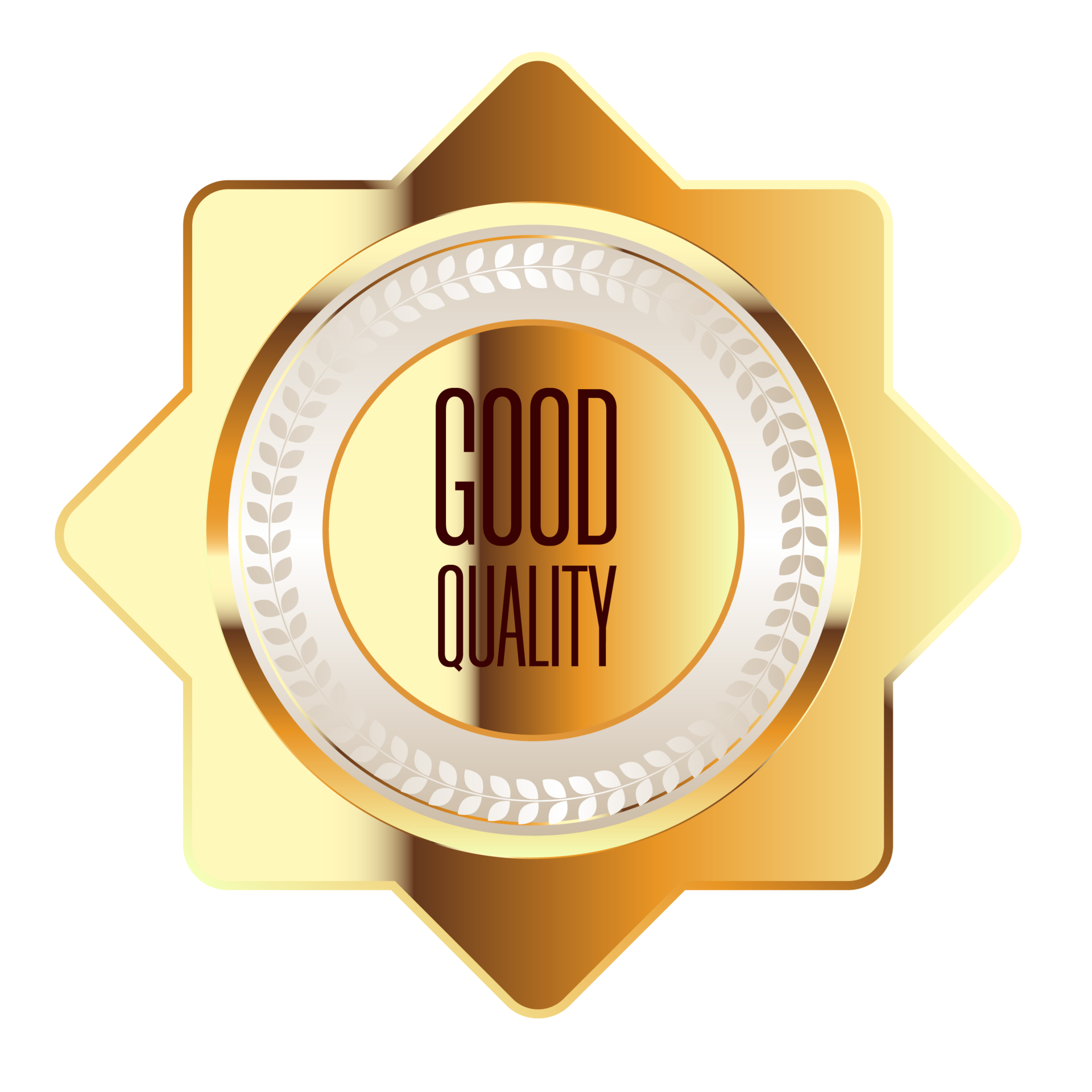 Gold badges seal quality labels. sale medal badge stamp golden genuine