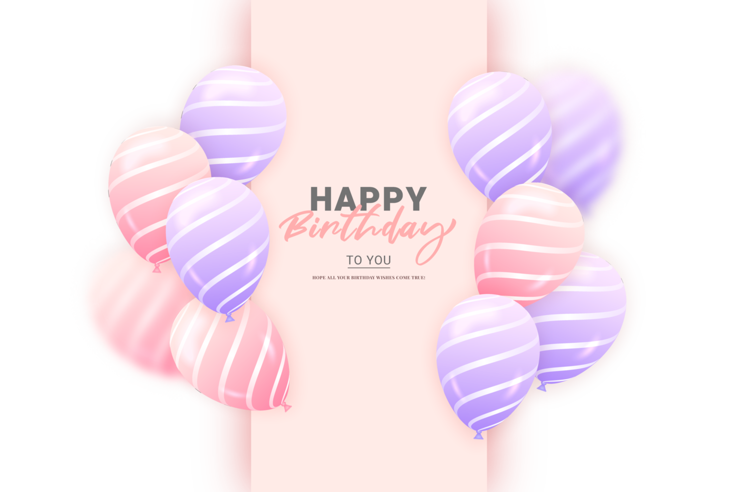 Realistic balloons birthday background png