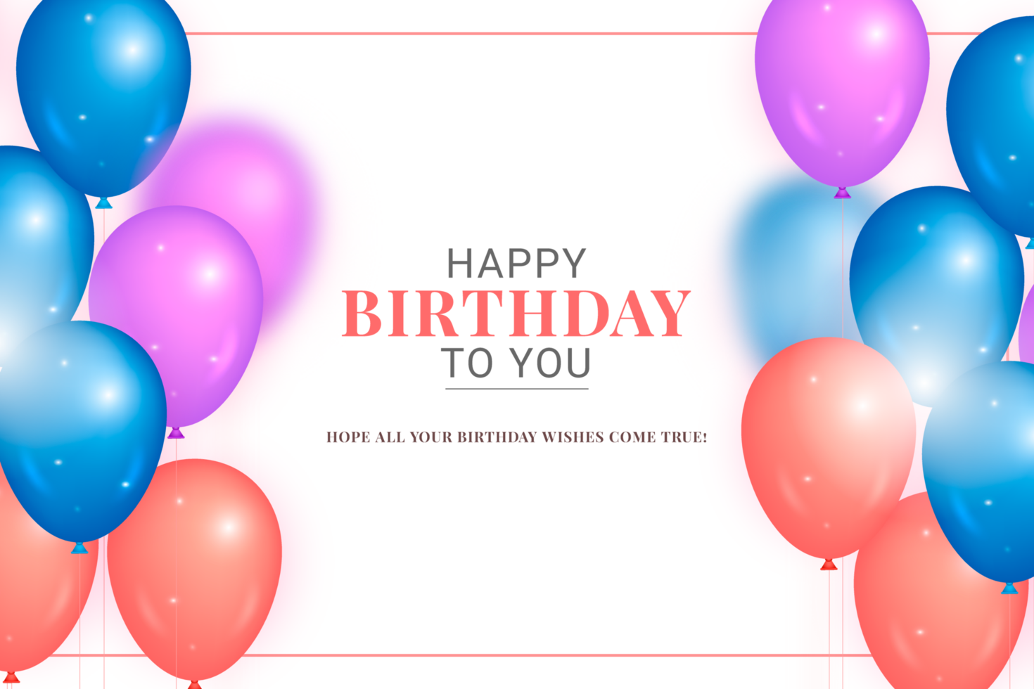 happy birthday congratulations banner design with confetti, balloons png