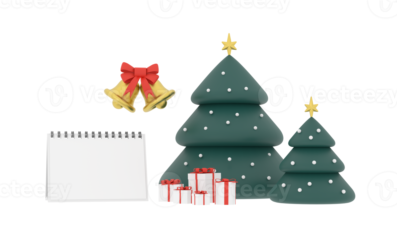 3D. New year calendar. merry Christmas and happy new year Christmas tree and gift png