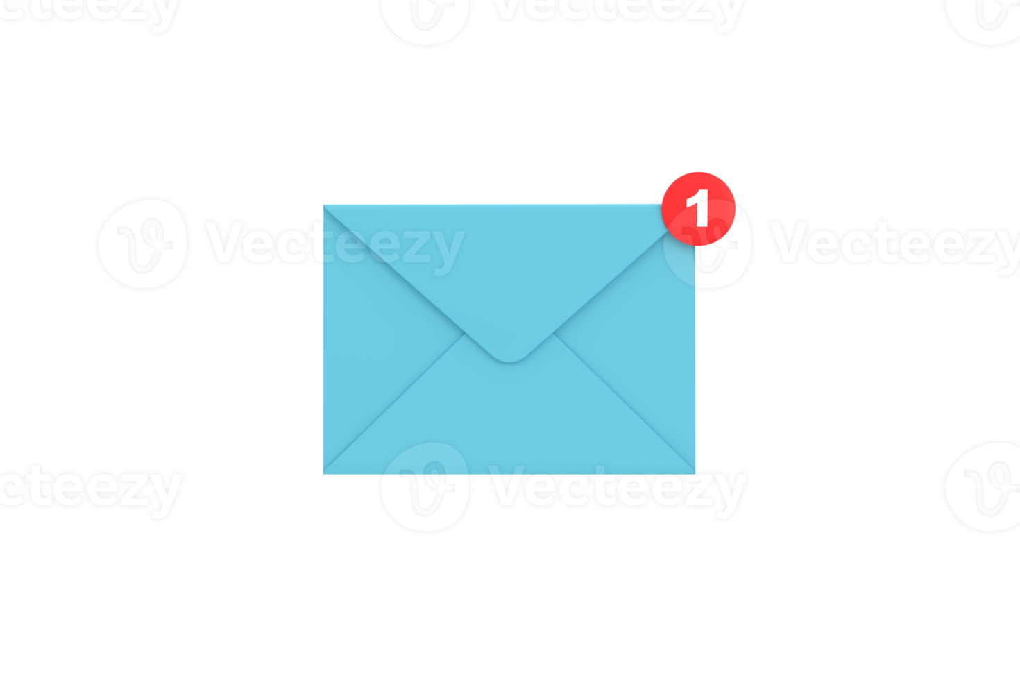 3d. mail envelope with notification new message. envelope email  unread. png