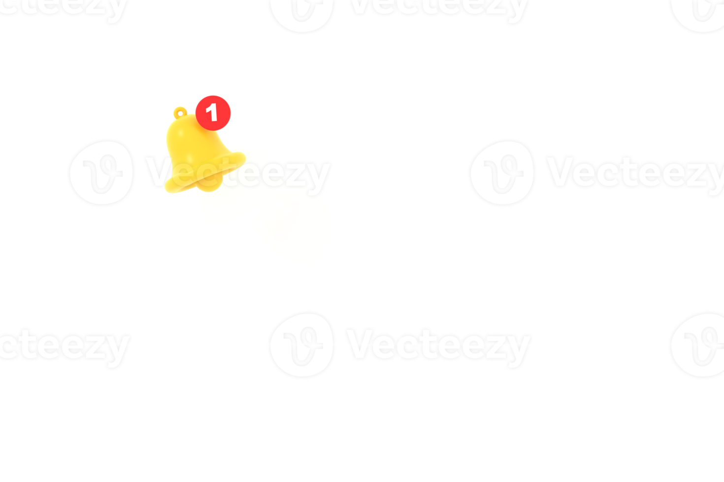 3D. Empty reminder pop up, notification bell icon. png