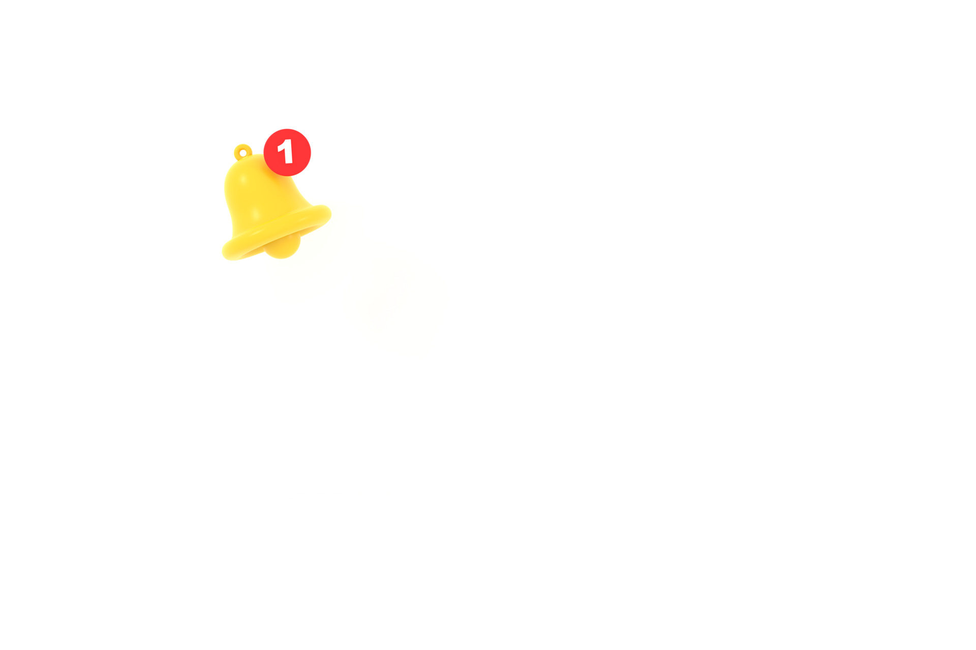 3D. Empty reminder pop up, notification bell icon. 18107227 PNG