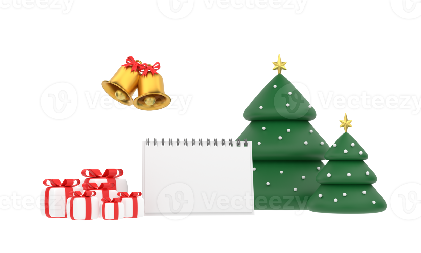 3D. New year calendar. merry Christmas and happy new year Christmas tree and gift png