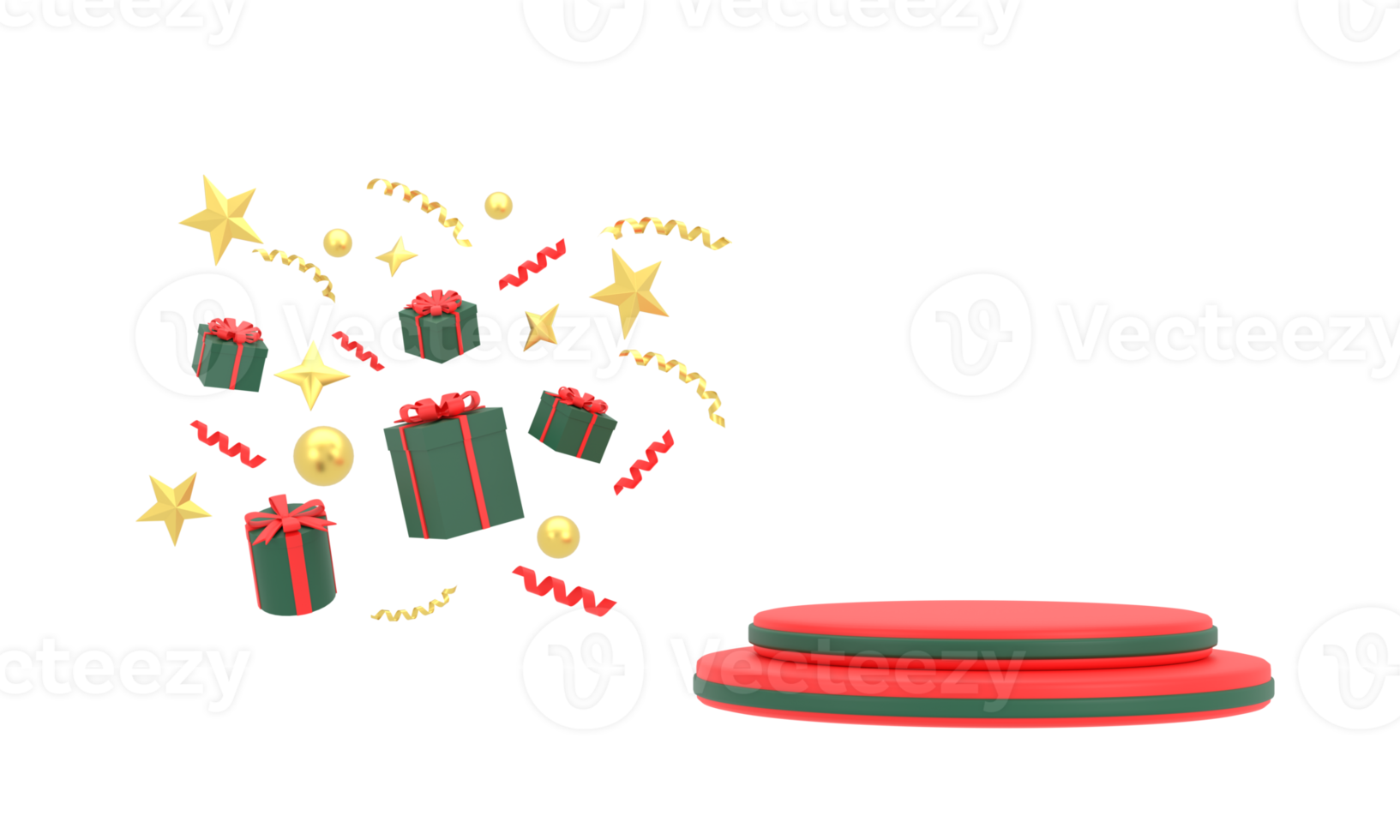 3d. simular a cena. forma de pódio de geometria para mostrar a exibição do produto. pedestal de palco ou plataforma. fundo de natal de inverno. png
